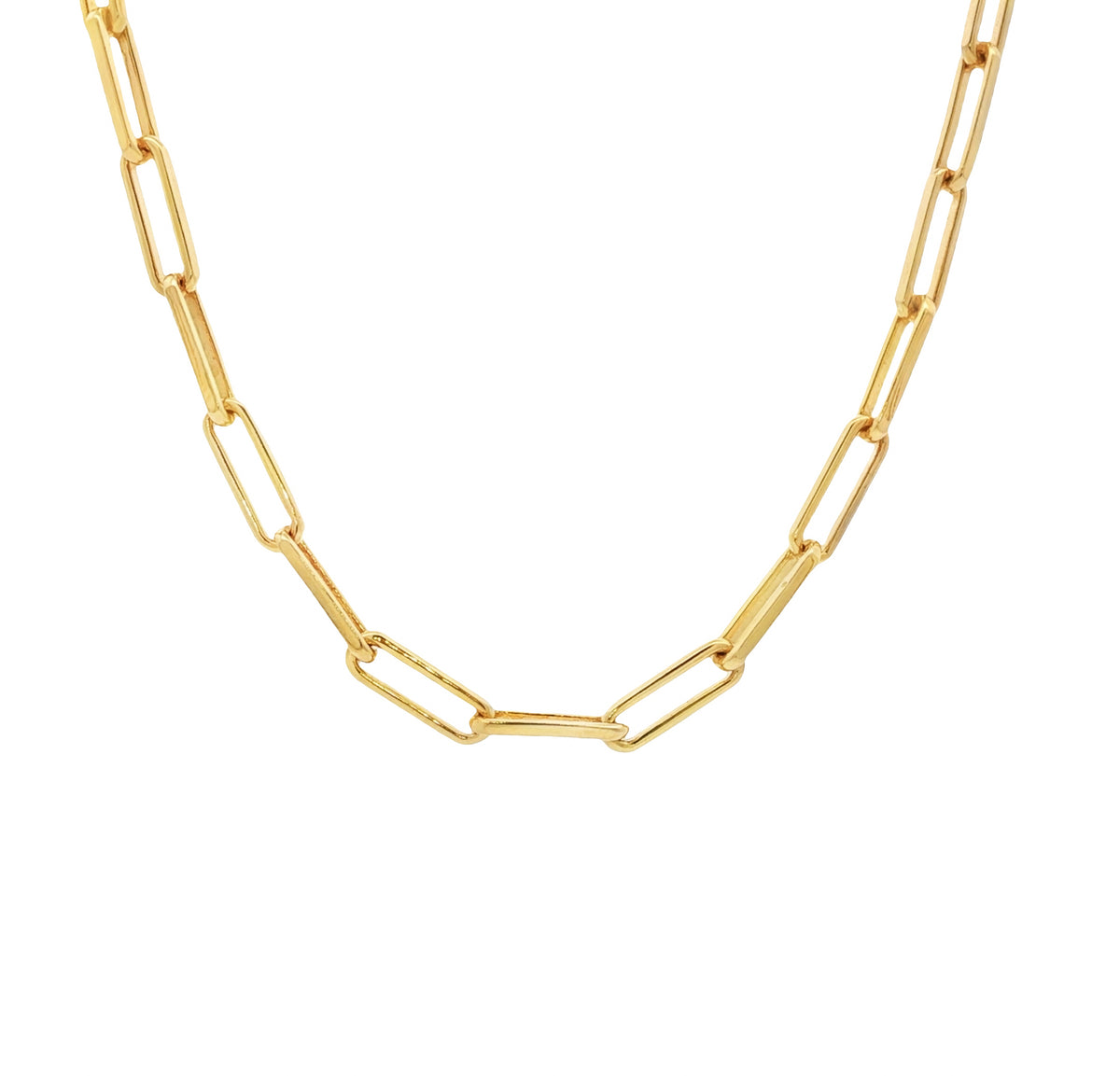 14kt Yellow Gold 3.3mm Paperclip link Chain 16 inch,18 inch,20 inch,22 inch,24 inch
