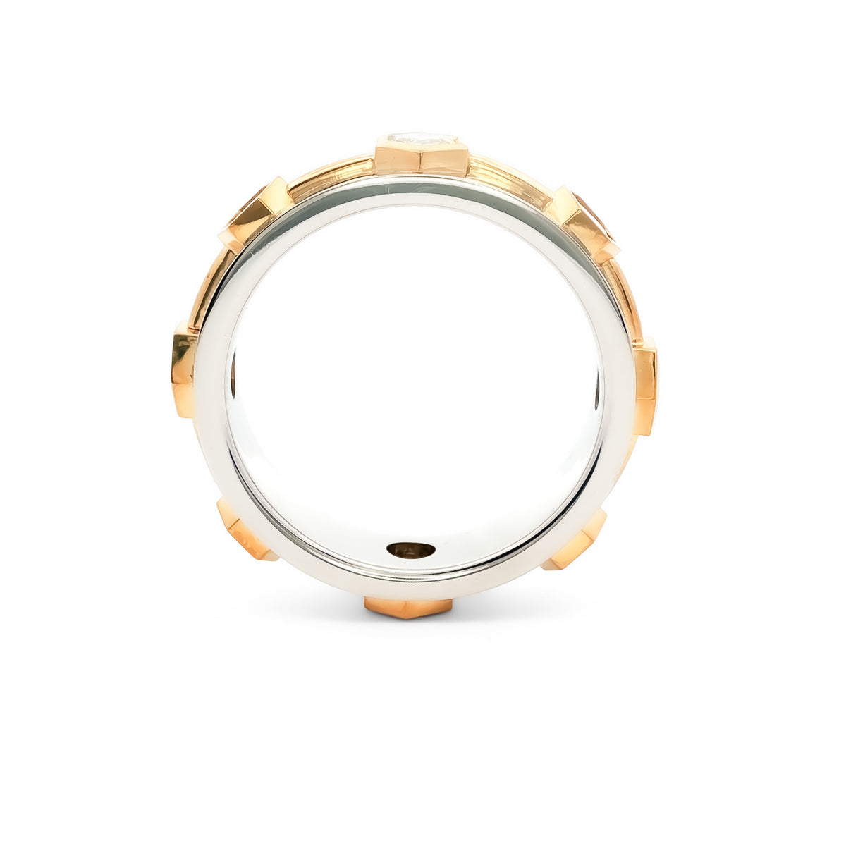 Medoro Hexagon Men's Eternity Ring – 18KT Yellow & White Gold with 1.26 CTW Diamonds