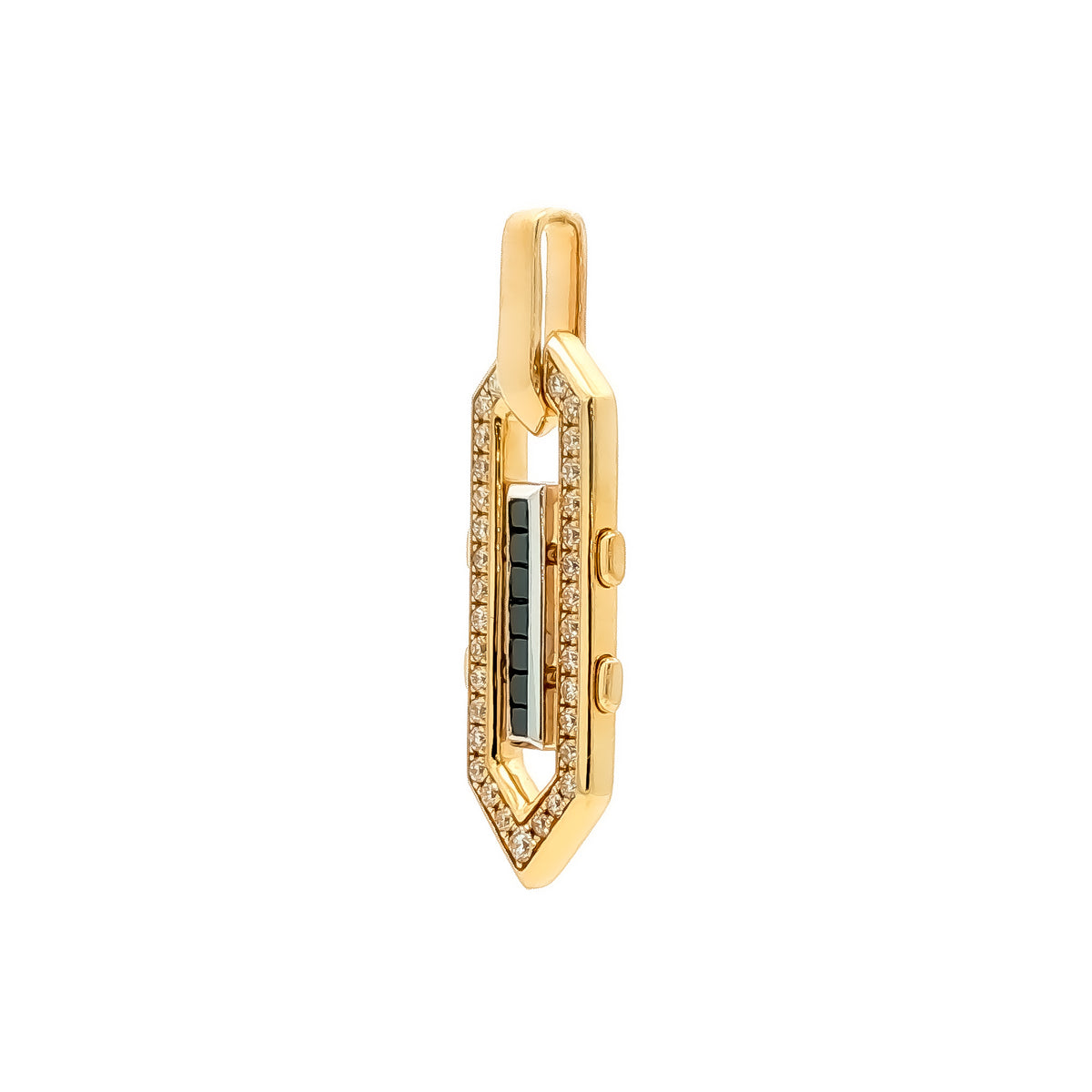 Medoro 14kt Yellow and White Gold 0.59 ctw Black and White Diamond Geometric Pendant