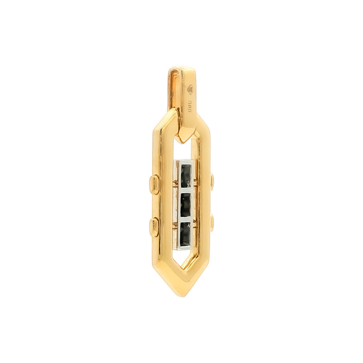 Medoro 14kt Yellow and White Gold 0.59 ctw Black and White Diamond Geometric Pendant