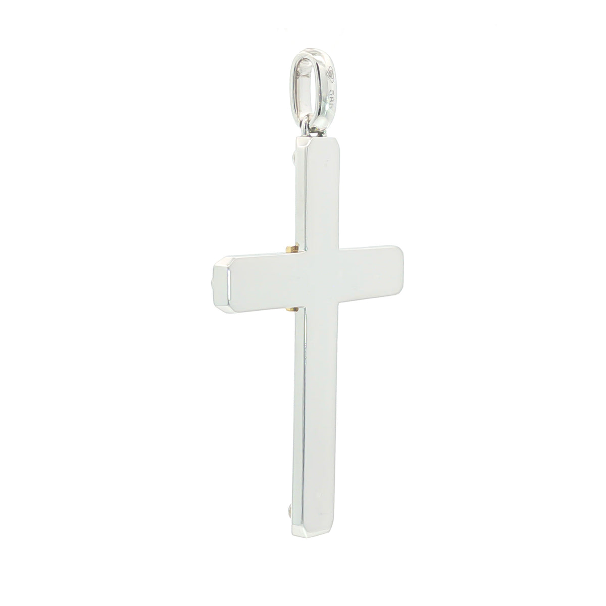 Medoro 14kt White and Yellow Gold 0.52 ctw Double Row Black Diamond Cross Pendant