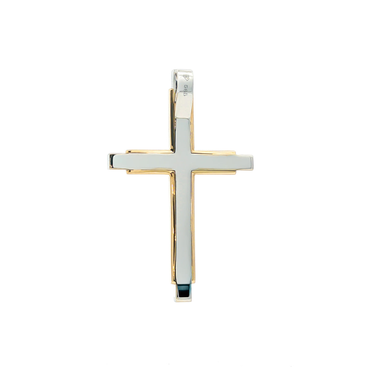 Medoro 14kt White and Yellow Gold 0.12 ctw Diamond Cross Pendant