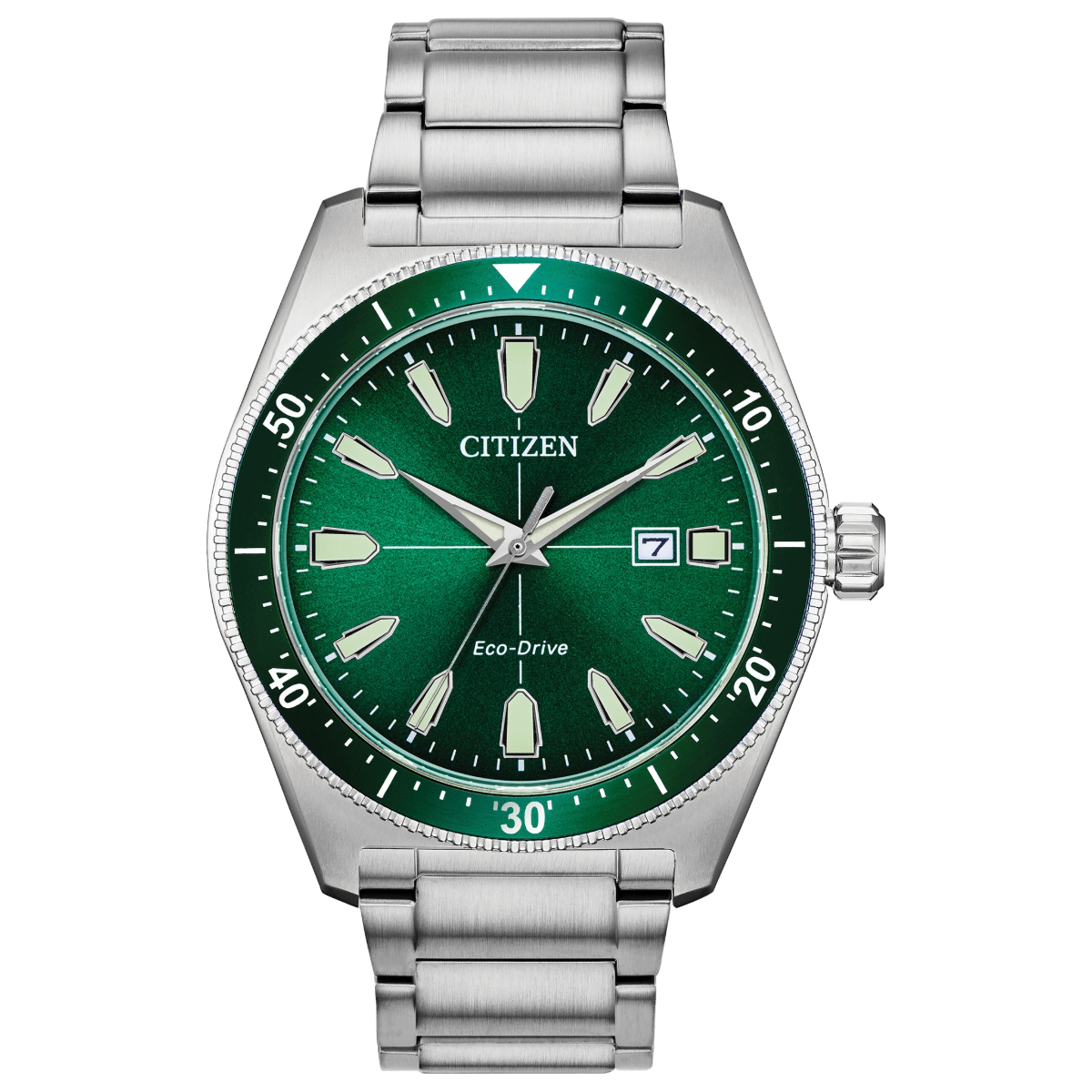 Citizen Eco-Drive Stainless Steel Green Dial Watch