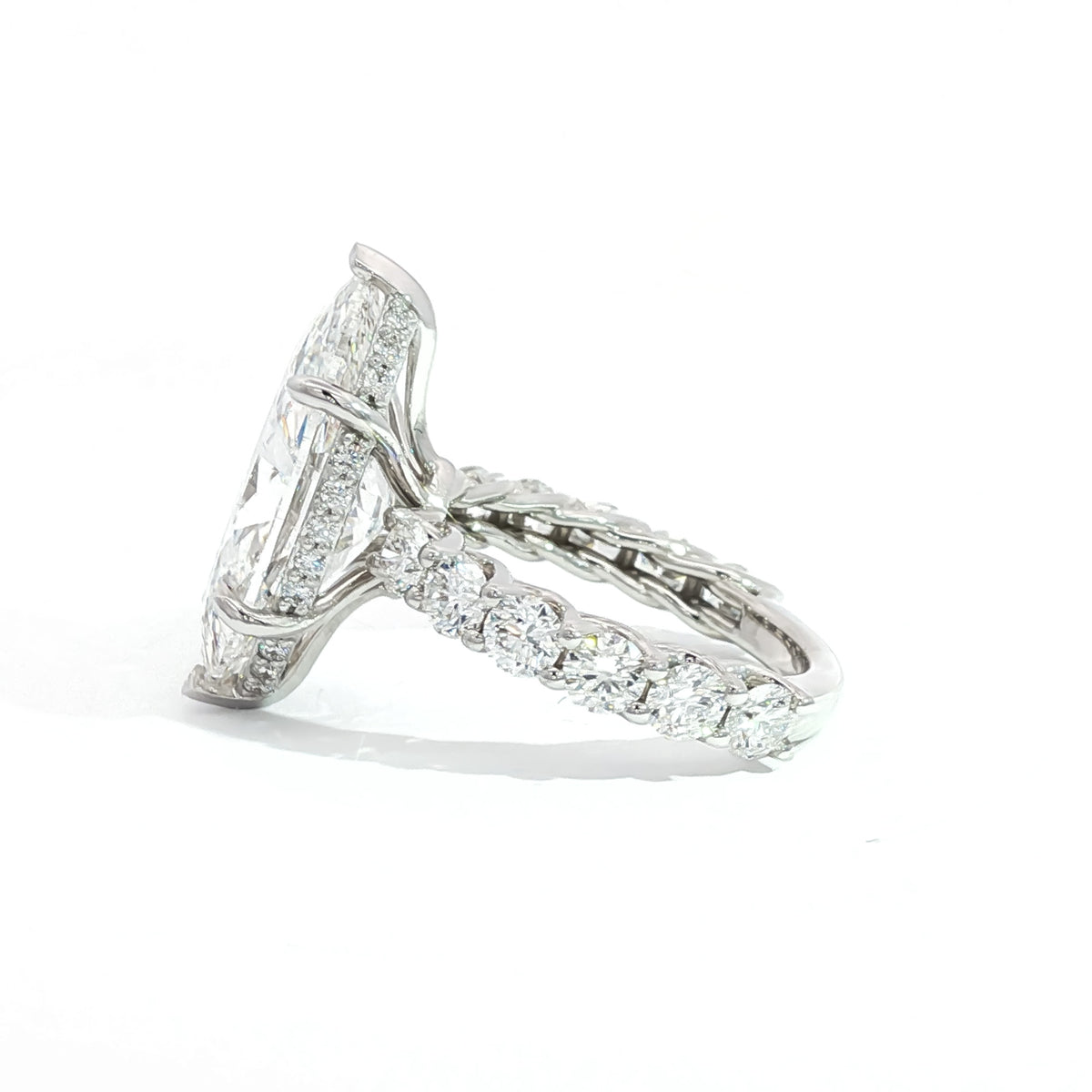 18KT White Gold 8.02 CT Marquise Diamond with 1.99 CTW Trellis Engagement Ring 5,5.5,6,6.5,7,7.5,8