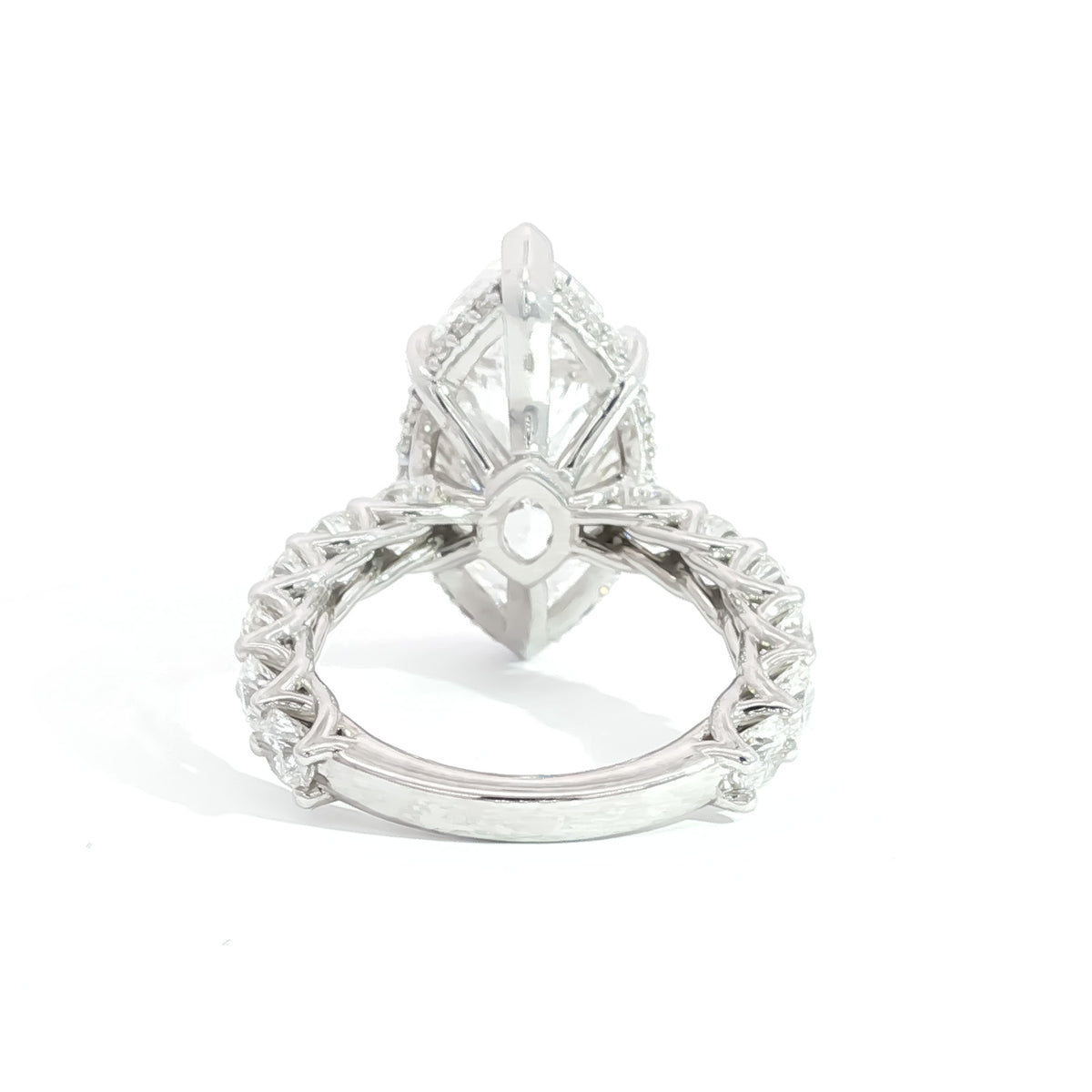 18KT White Gold 8.02 CT Marquise Diamond with 1.99 CTW Trellis Engagement Ring 5,5.5,6,6.5,7,7.5,8