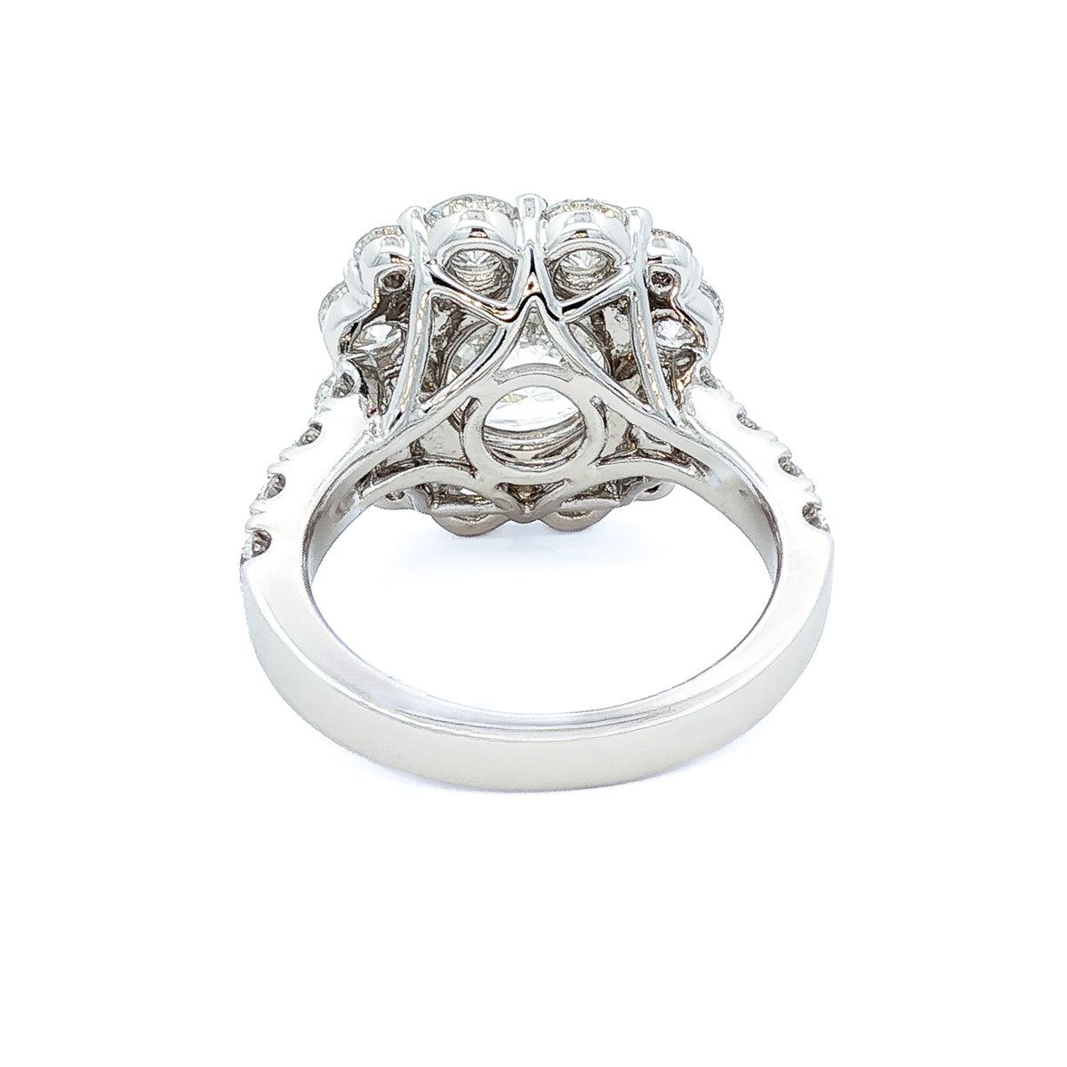 Juleve 14kt White Gold 4.01 ct Round Brilliant Diamond with 2.90 ctw Halo Engagement Ring 5,5.5,6,6.5,7,7.5,8