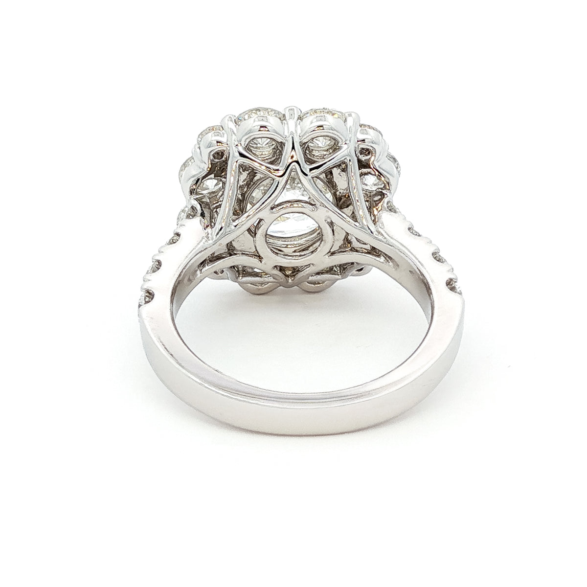 14kt White Gold 4.01 ct Round Brilliant Diamond with 2.90 ctw Halo Engagement Ring 5,5.5,6,6.5,7,7.5,8