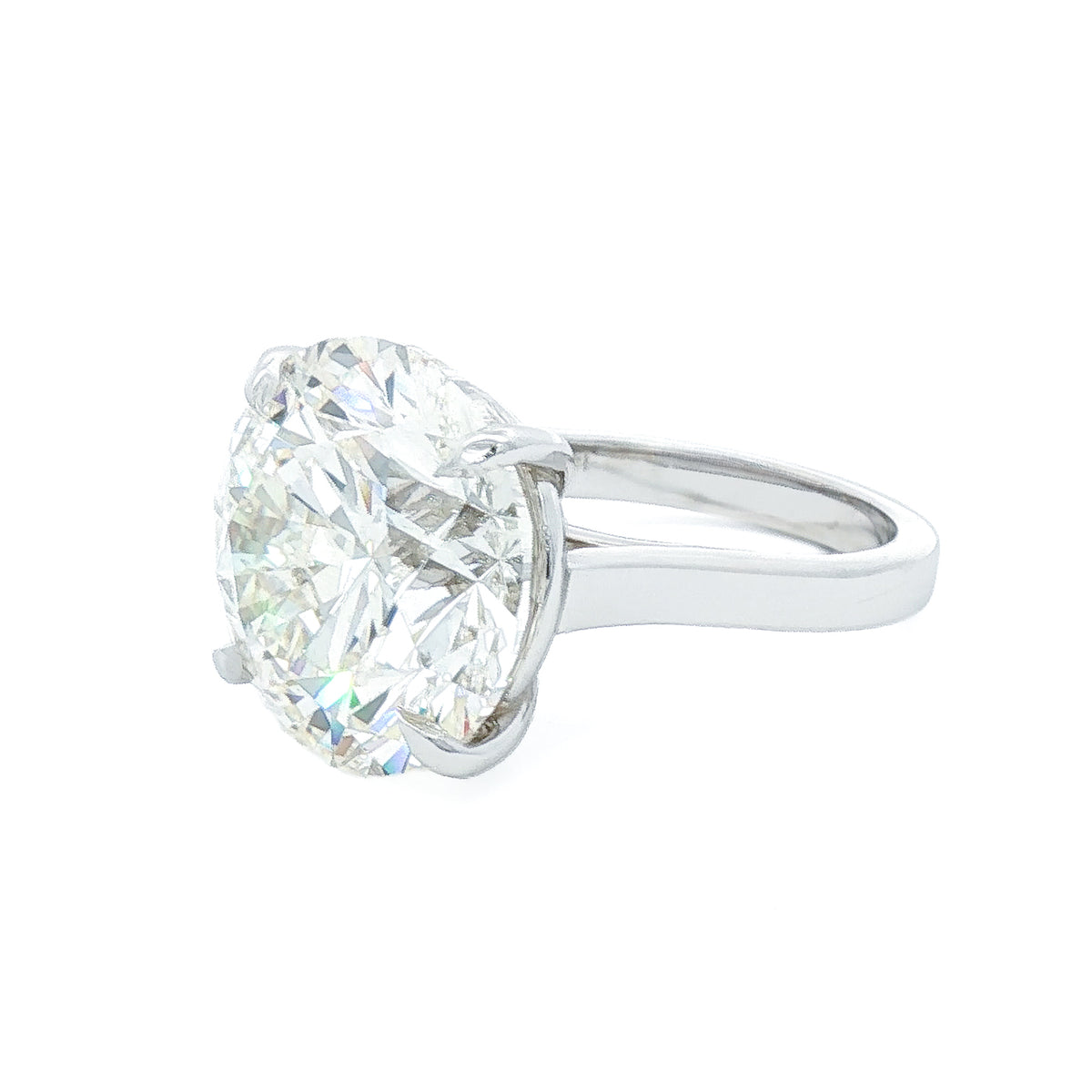 Juleve 14kt White Gold 4-Prong Solitaire 17.50 Round Brilliant Diamond Engagement Ring 5,5.5,6,6.5,7,7.5,8,8.5,9