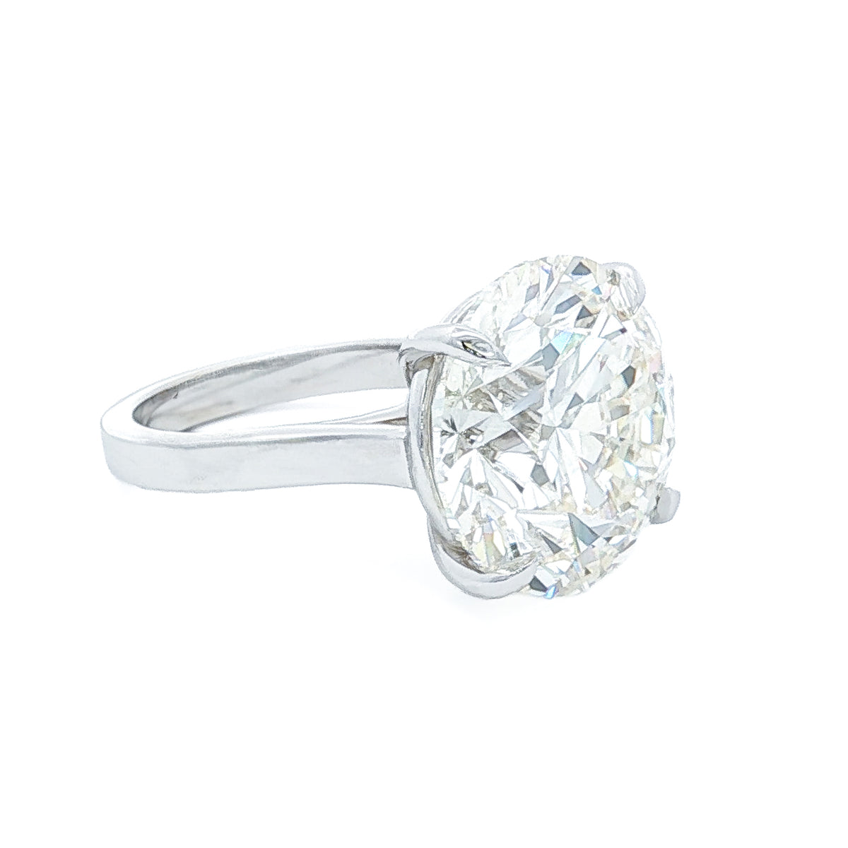 Juleve 14kt White Gold 4-Prong Solitaire 17.50 Round Brilliant Diamond Engagement Ring 5,5.5,6,6.5,7,7.5,8,8.5,9