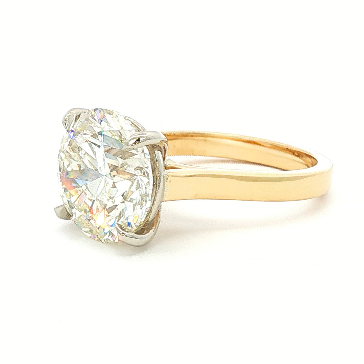 18kt Yellow Gold 7.51 ct Round Brilliant Diamond Solitaire Engagement Ring 5,5.5,6,6.5,7,7.5,8,8.5,9