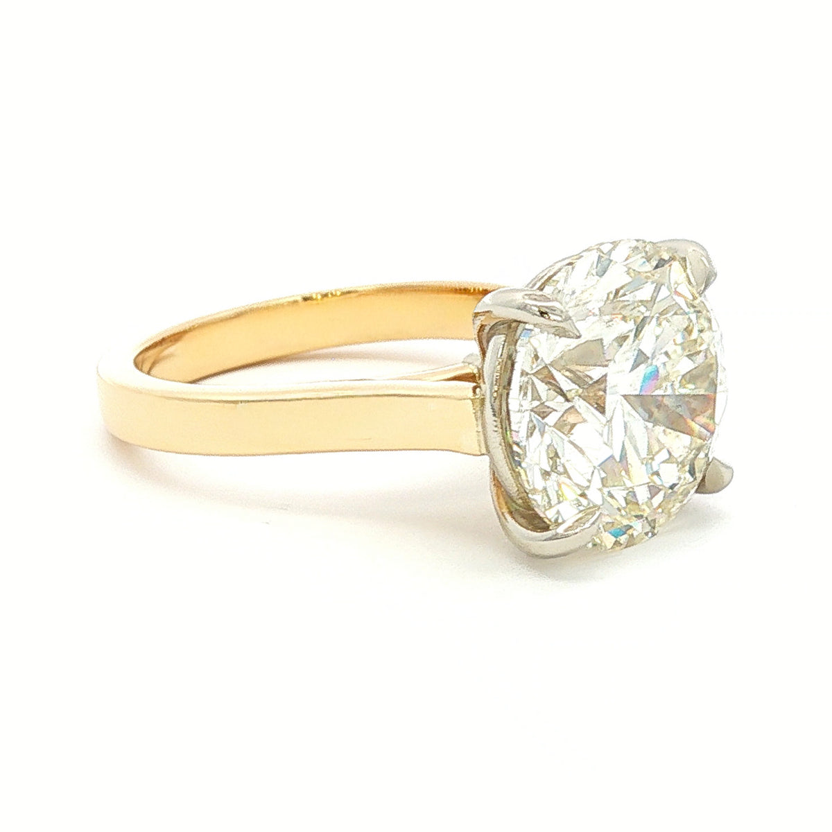 18kt Yellow Gold 7.51 ct Round Brilliant Diamond Solitaire Engagement Ring 5,5.5,6,6.5,7,7.5,8,8.5,9