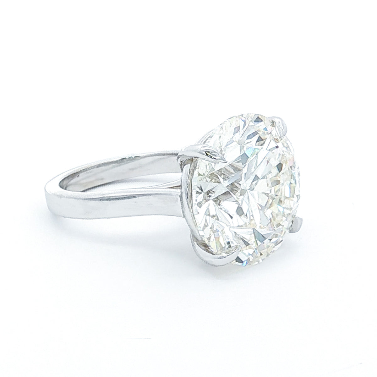 14kt White Gold 4-Prong Solitaire 17.50 Round Brilliant Diamond Engagement Ring 5,5.5,6,6.5,7,7.5,8,8.5,9
