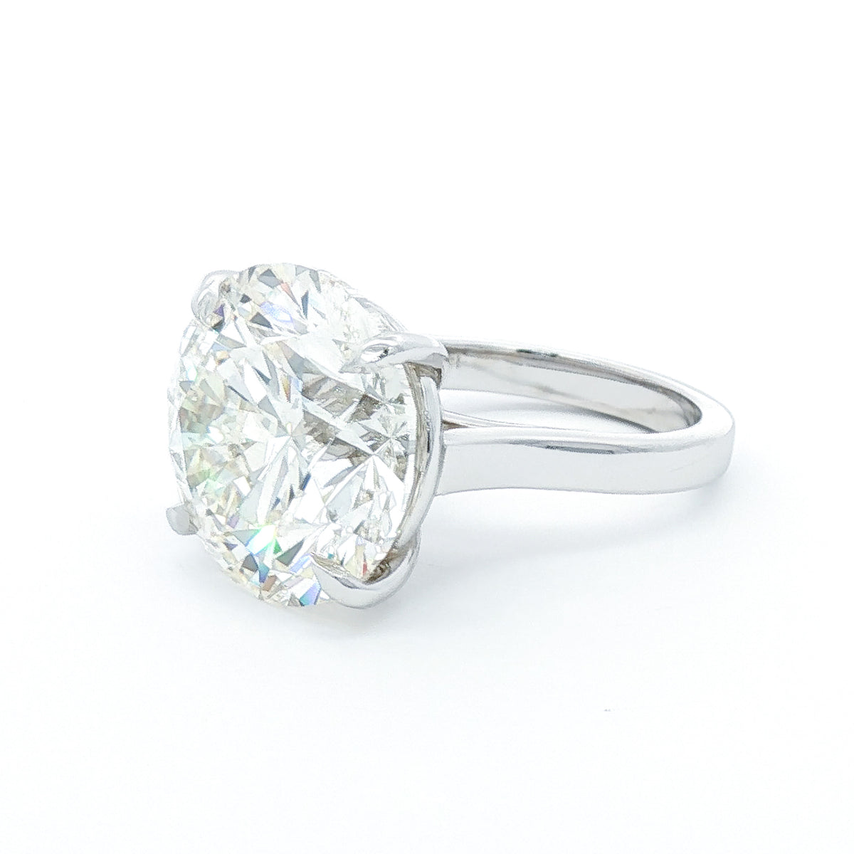 14kt White Gold 4-Prong Solitaire 17.50 Round Brilliant Diamond Engagement Ring 5,5.5,6,6.5,7,7.5,8,8.5,9