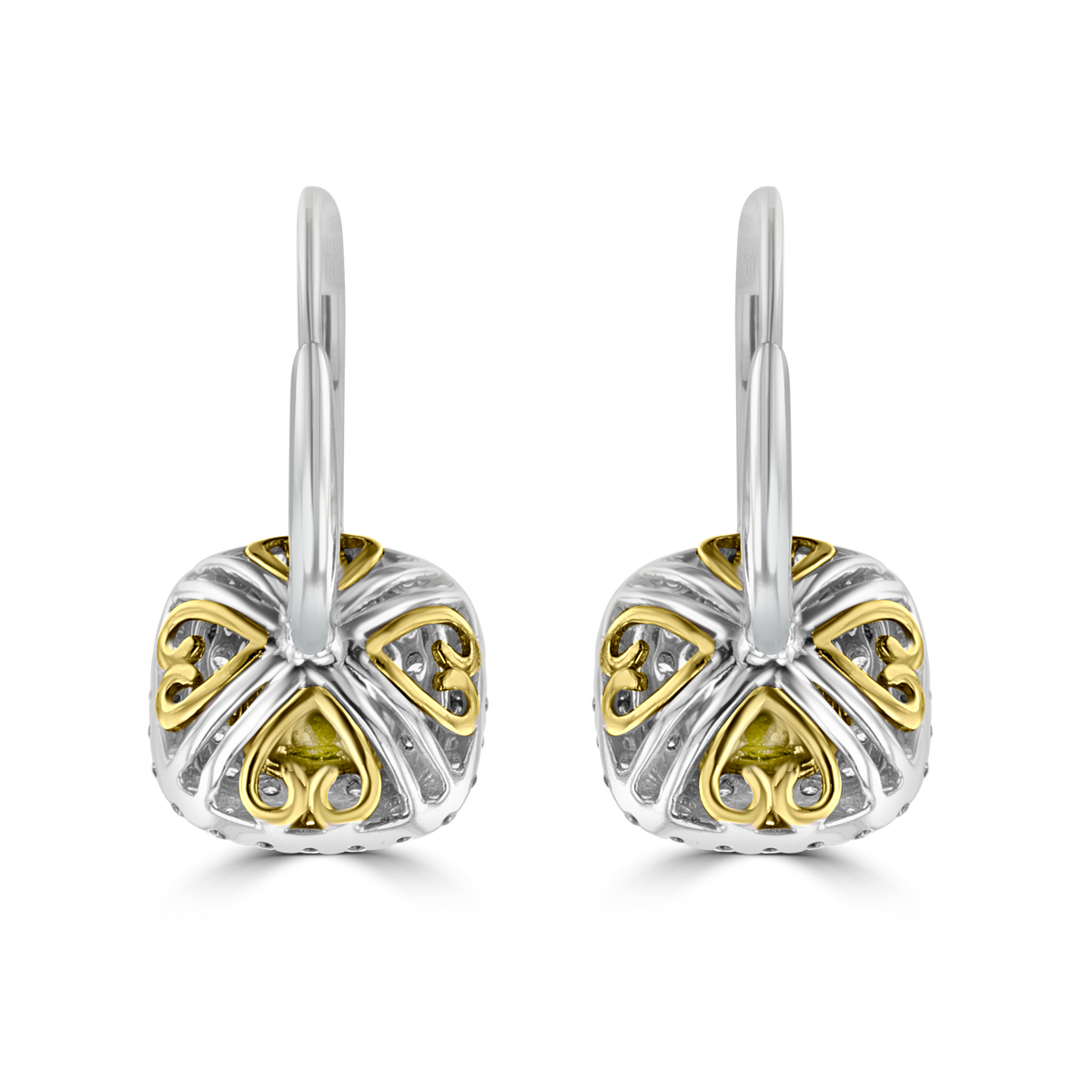 18KT GOLD 1.47 CTW YELLOW & 1.02 CTW DIAMOND EARRINGS