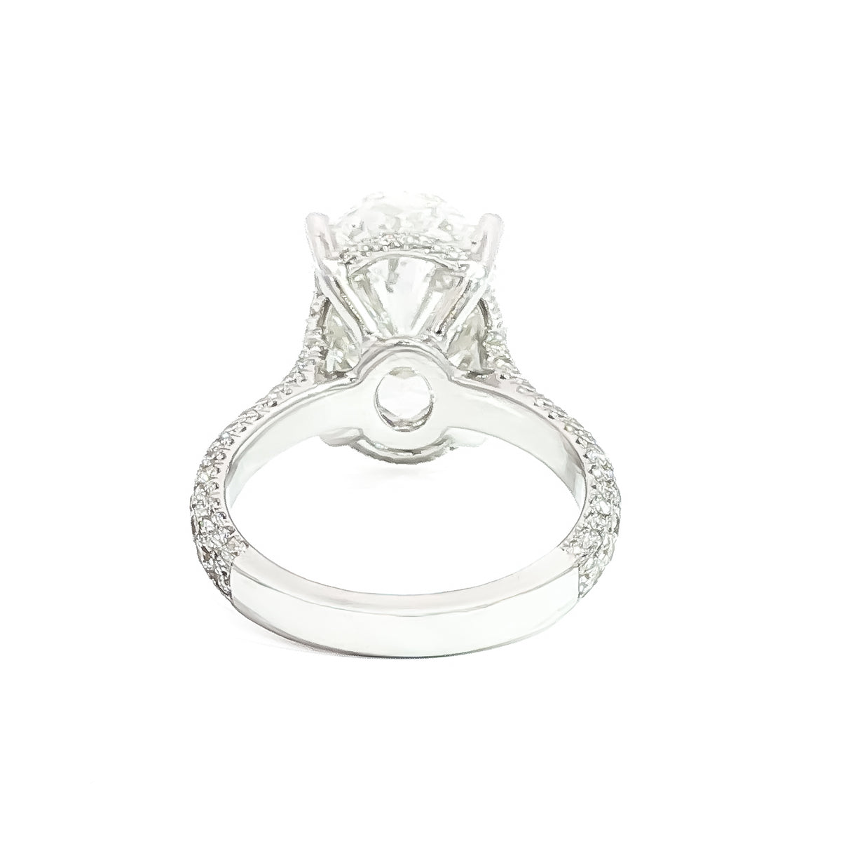 Juleve 18kt White Gold 7.02 ct Oval Diamond with 1.05 ctw Hidden Halo Engagement Ring 5,5.5,6,6.5,7,7.5,8