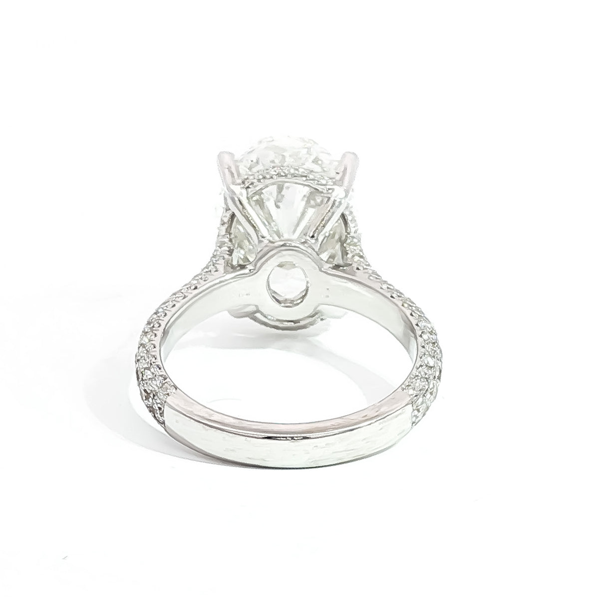 18KT White Gold 7.02 CT Oval Diamond with 1.05 CTW Hidden Halo Engagement Ring 5,5.5,6,6.5,7,7.5,8