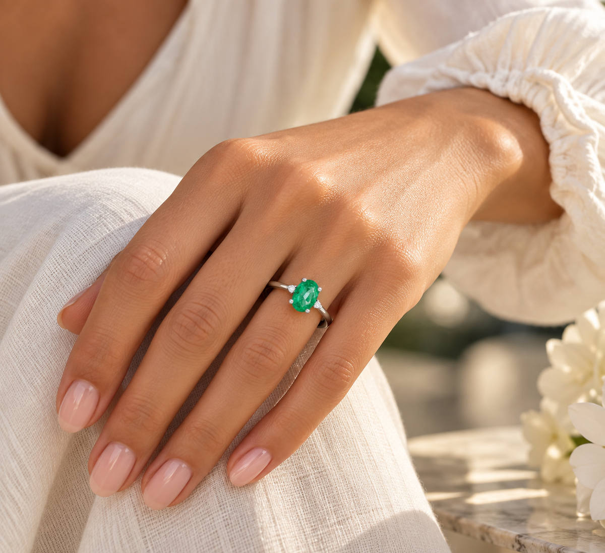 14kt Gold Diamond & Emerald Birthstone Ring White / 4,White / 4.5,White / 5,White / 5.5,White / 6,White / 6.5,White / 7,White / 7.5,White / 8,Yellow / 4,Yellow / 4.5,Yellow / 5,Yellow / 5.5,Yellow / 6,Yellow / 6.5,Yellow / 7,Yellow / 7.5,Yellow / 8