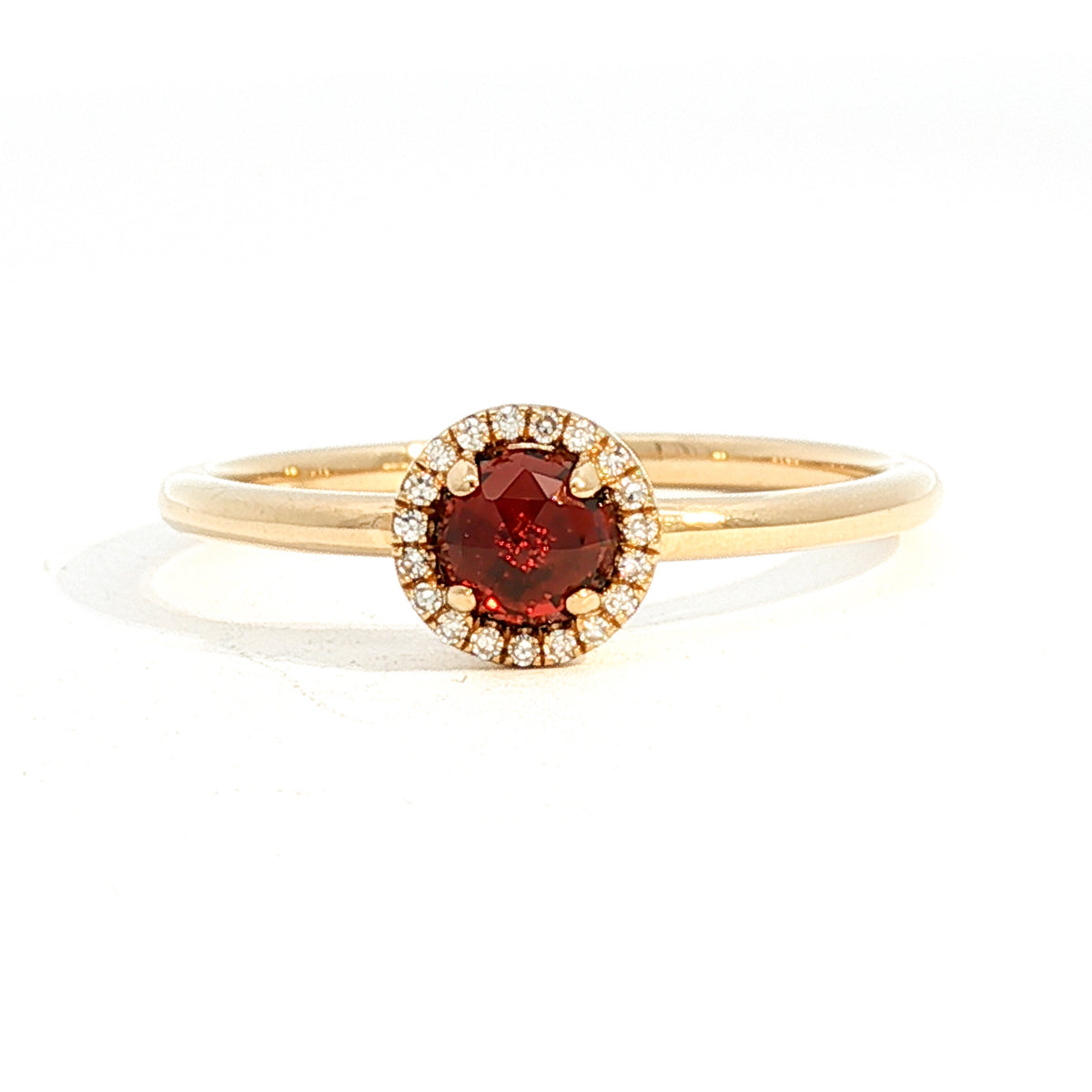 14kt Gold Garnet and Diamond Halo Ring Yellow / 4,Yellow / 4.5,Yellow / 5,Yellow / 5.5,Yellow / 6,Yellow / 6.5,Yellow / 7,Yellow / 7.5,Yellow / 8,Yellow / 8.5,Yellow / 9,White / 4,White / 4.5,White / 5,White / 5.5,White / 6,White / 6.5,White / 7,White / 7.5,White / 8,White / 8.5,White / 9