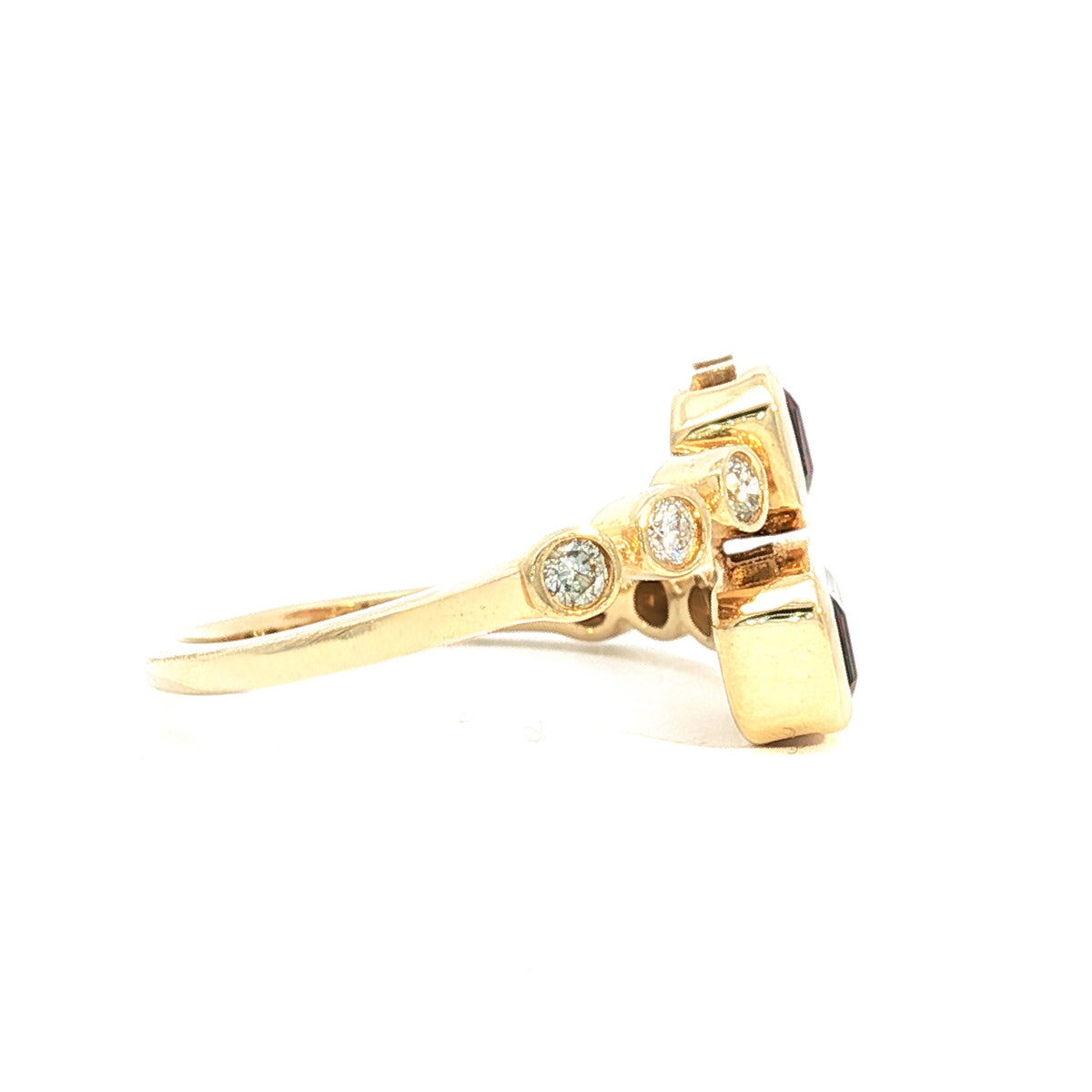 14kt Yellow Gold 1.50 ctw Emerald Cut Garnet Bypass Ring 5,5.5,6,6.5,7,7.5,8,8.5,9