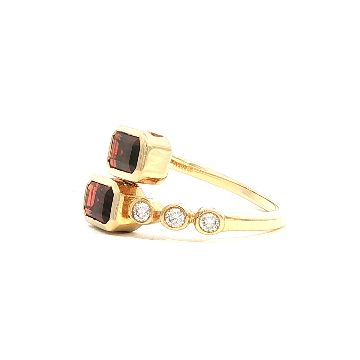 14kt Yellow Gold 1.50 ctw Emerald Cut Garnet Bypass Ring 5,5.5,6,6.5,7,7.5,8,8.5,9