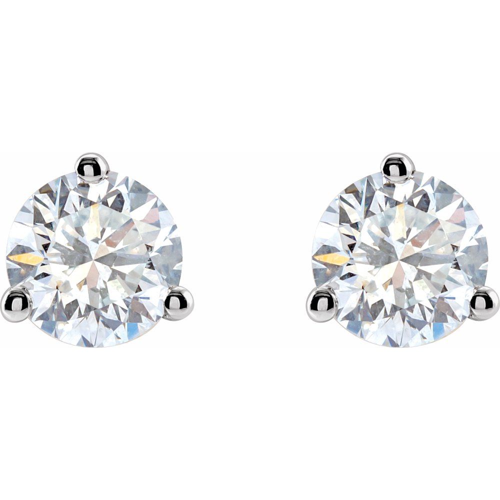 14kt White Gold 1.00 ctw Round G-H/SI Diamond Earrings