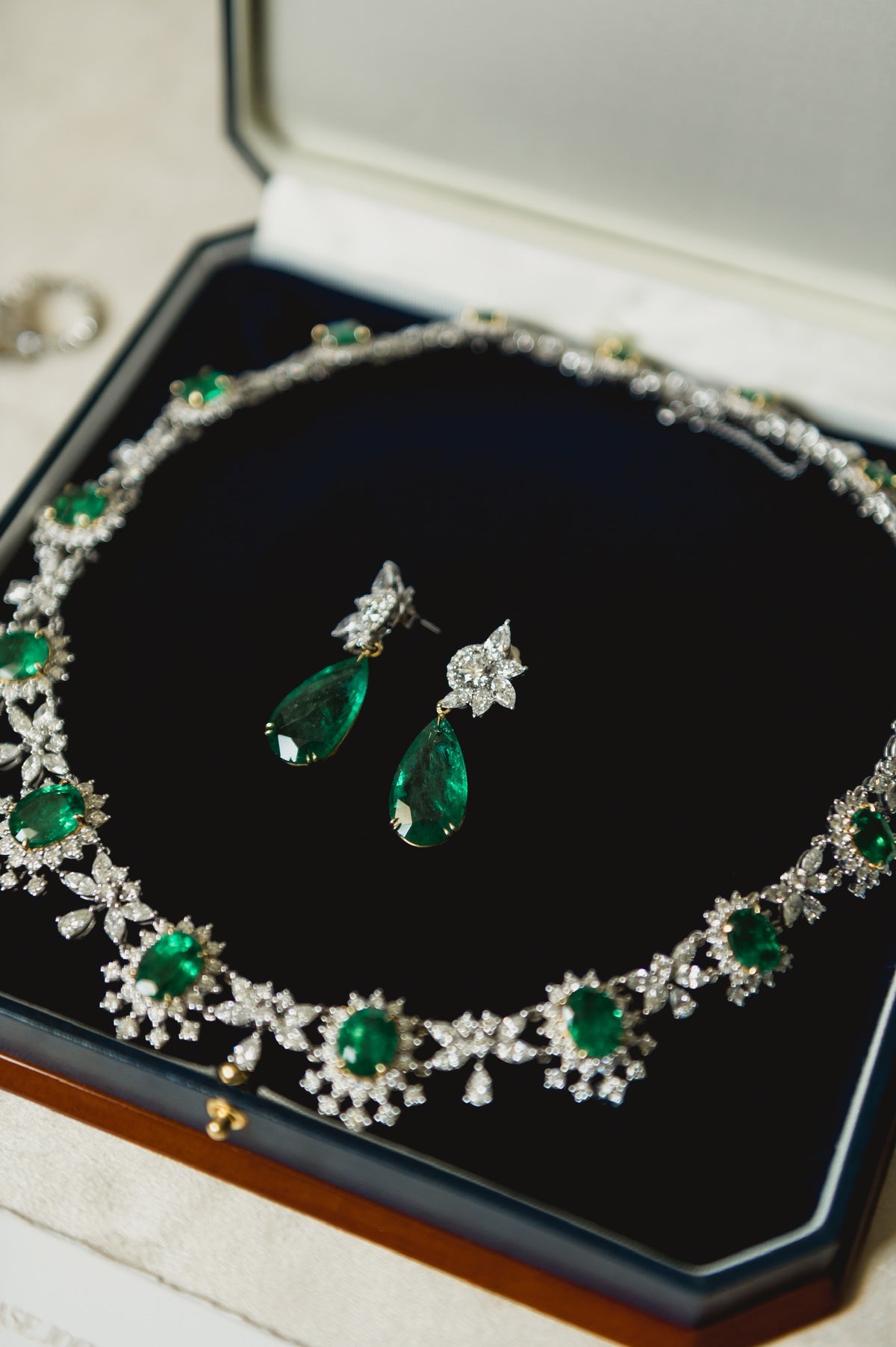 Juleve 18kt White & Yellow Gold 23.63 ctw Emerald & 5.51 ctw Diamon Dangle Earrings