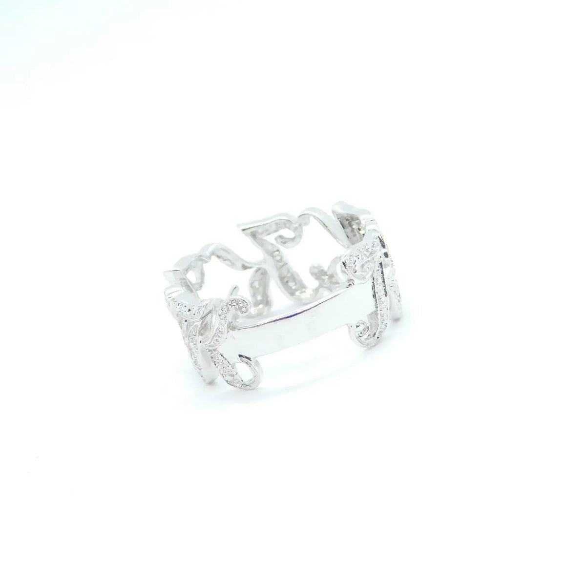 14kt White Gold Diamond Letter / Initial K Ring