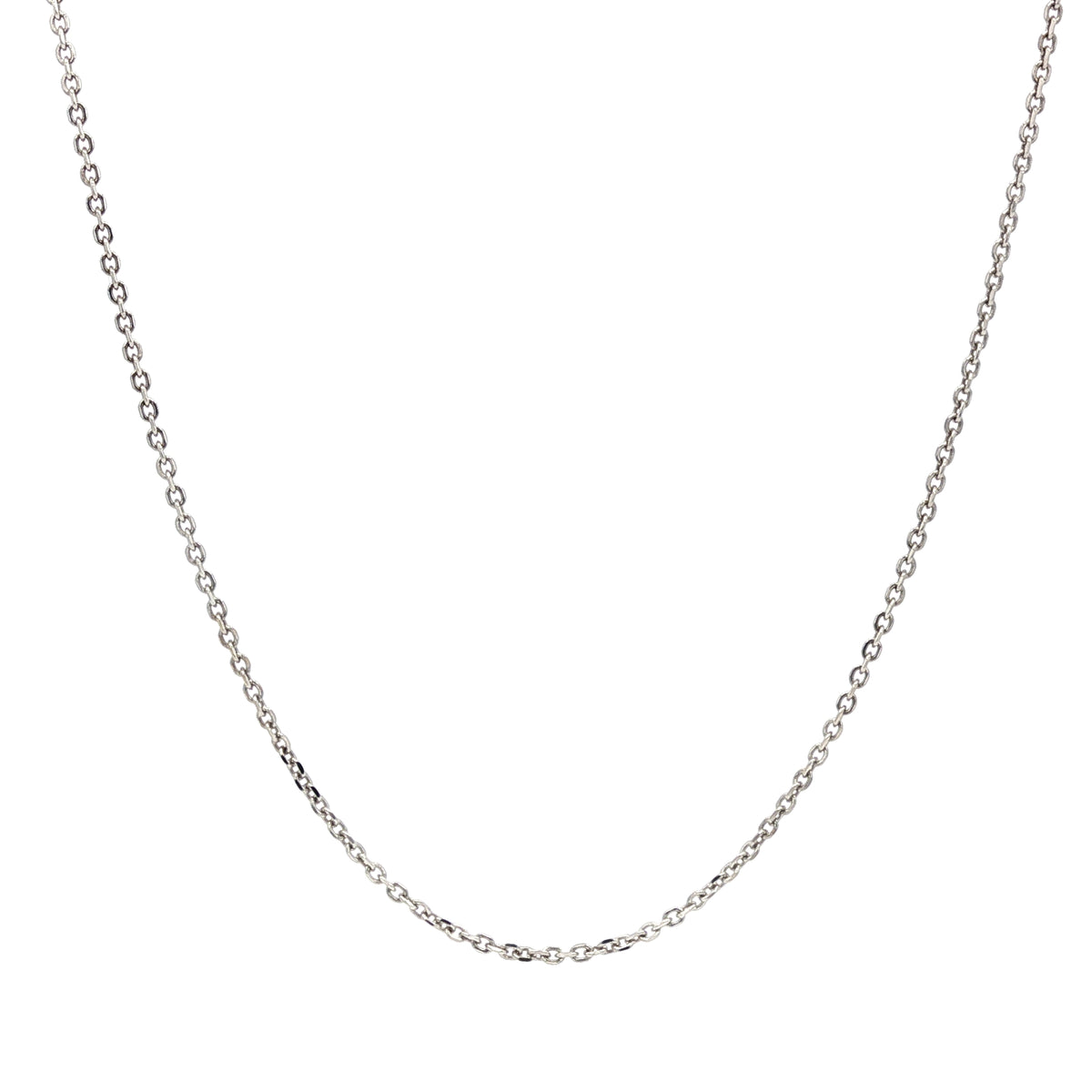 14KT GOLD 1.00MM DIAMOND CUT CABLE LINK CHAIN - 2 COLORS & 3 LENGTHS White / 16",White / 18",White / 20"
