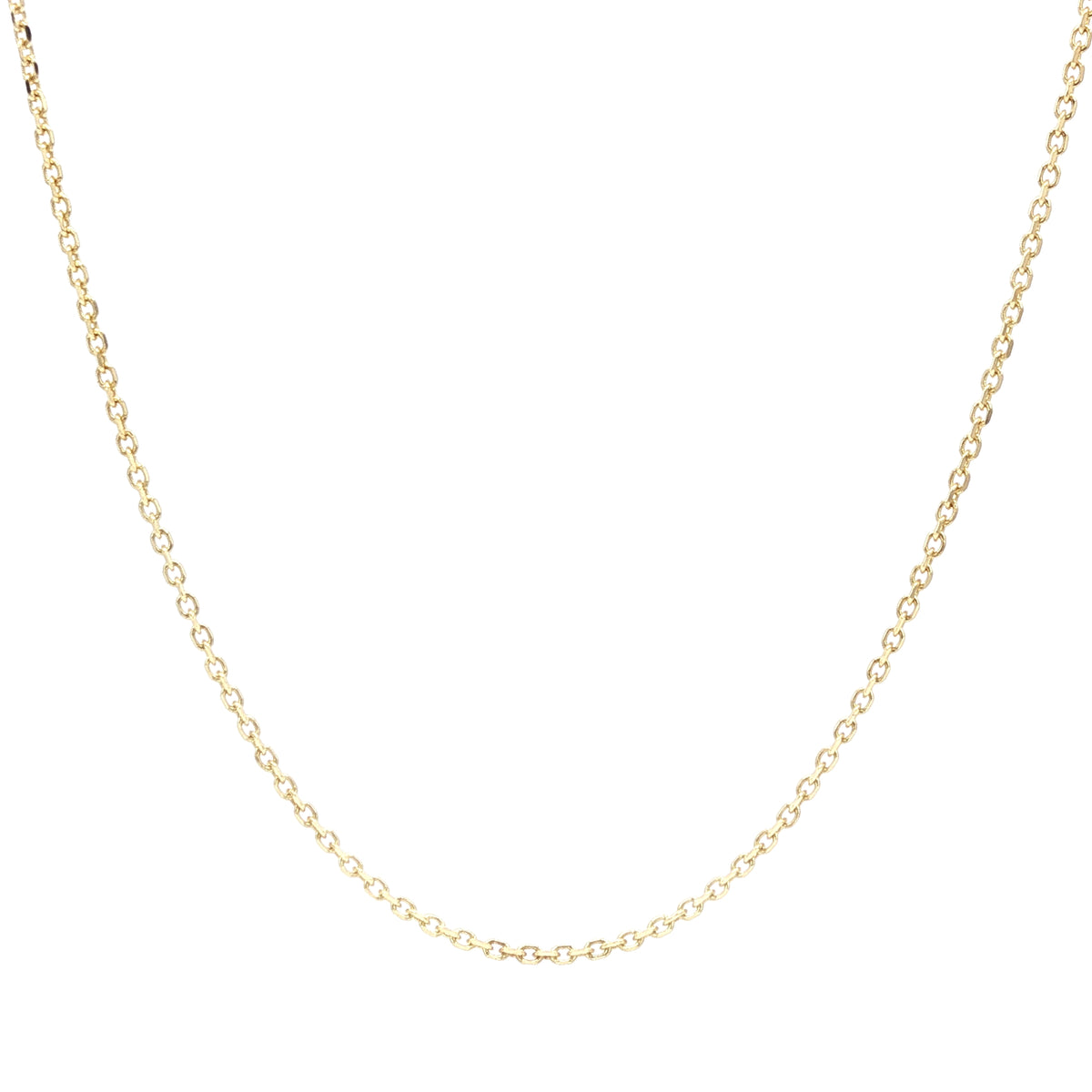 14KT GOLD 1.00MM DIAMOND CUT CABLE LINK CHAIN - 2 COLORS & 3 LENGTHS Yellow / 16",Yellow / 18",Yellow / 20"