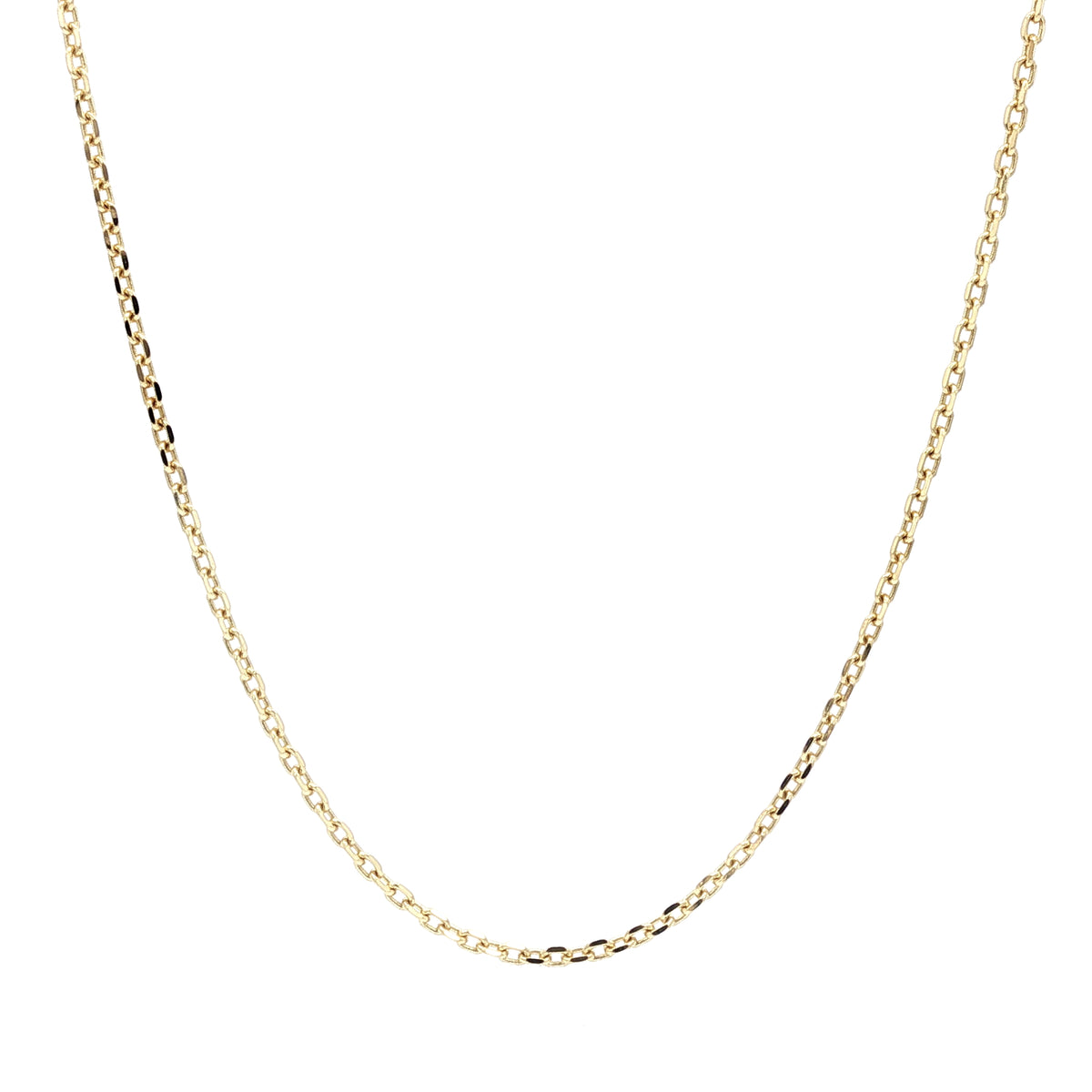 14KT GOLD 1.40MM DIAMOND CUT CABLE LINK CHAIN - 2 COLORS & 3 LENGTHS Yellow / 16",Yellow / 18",Yellow / 20"