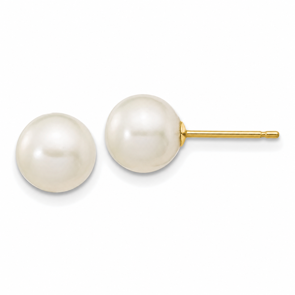 14kt Yellow Gold 7mm-8mm Freshwater Cultured Pearl Earrings