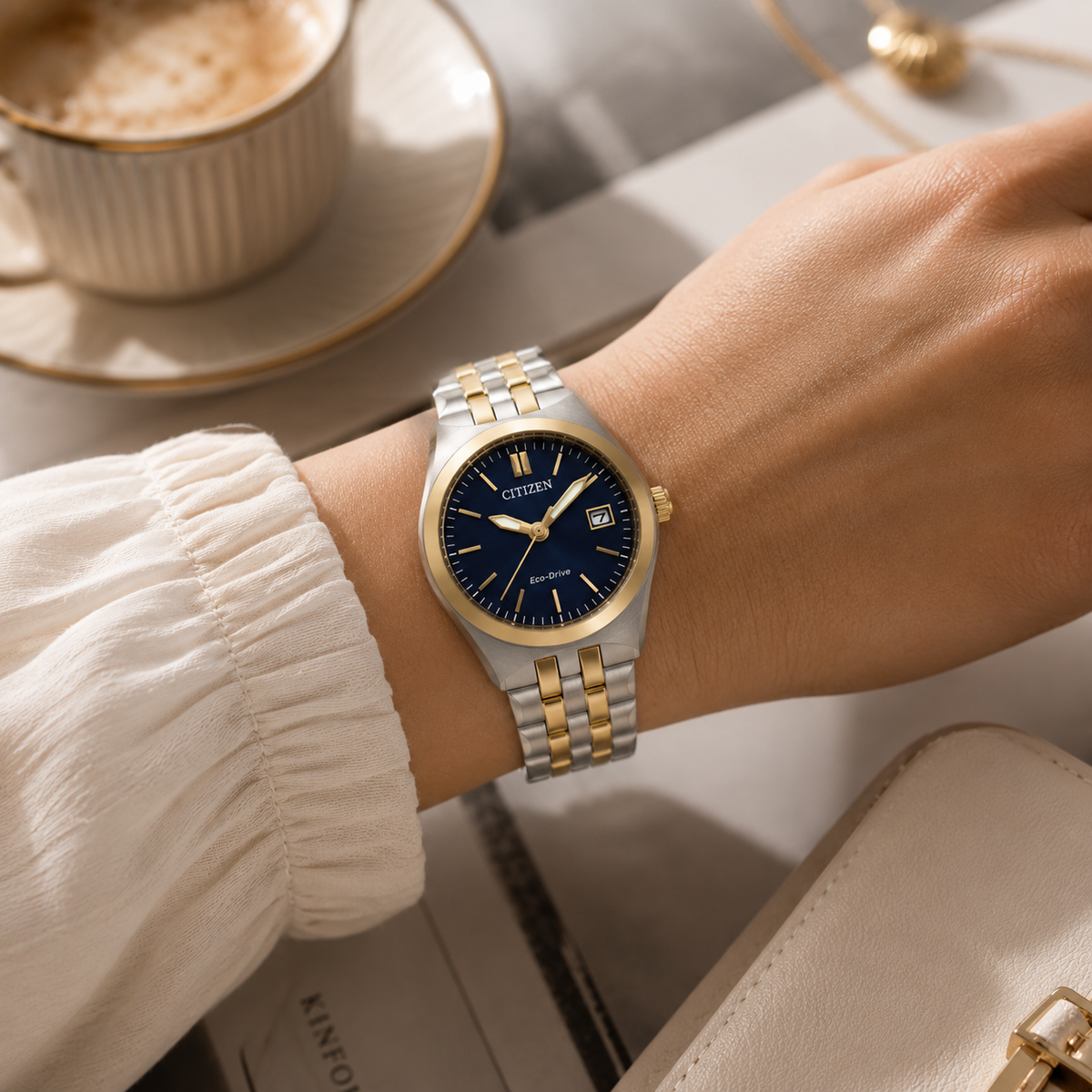Women's Citizen Two-Tone Corso Watch with Blue Dial