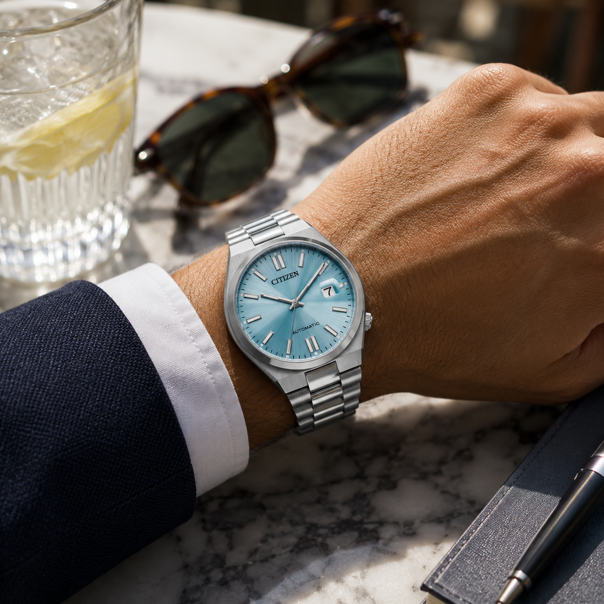 Men's Citizen Tsuyosa Automatic Aqua Dial Watch