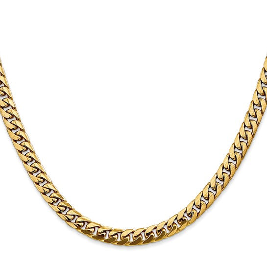 14KT YELLOW GOLD 5MM SEMI SOLID MIAMI CUBAN CHAIN - 5 LENGTHS 18 Inch,20 Inch,22 Inch,24 Inch,26 Inch