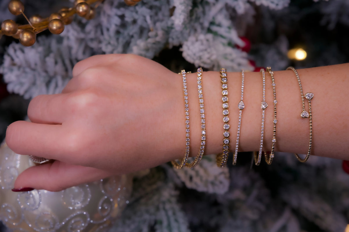 18KT GOLD 4 CARAT ROUND DIAMOND TENNIS BRACELET