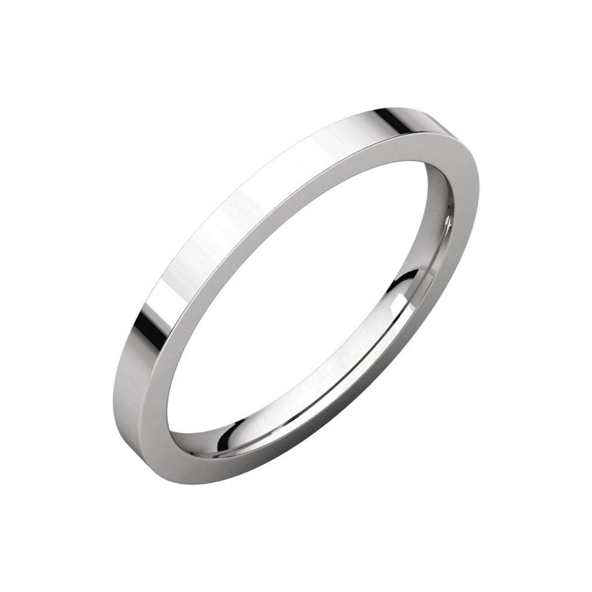 Women's Platinum 2mm Flat Comfort Fit Wedding Band 4,4.5,5,5.5,6,6.5,7,7.5,8,8.5,9