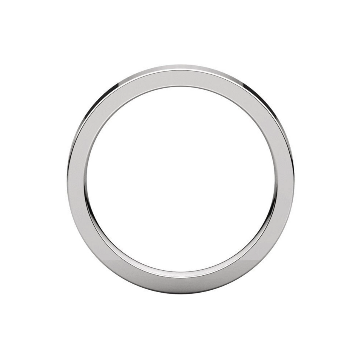WOMEN'S PLATINUM 3MM FLAT COMFORT FIT WEDDING BAND 4,4.5,5,5.5,6,6.5,7,7.5,8,8.5,9