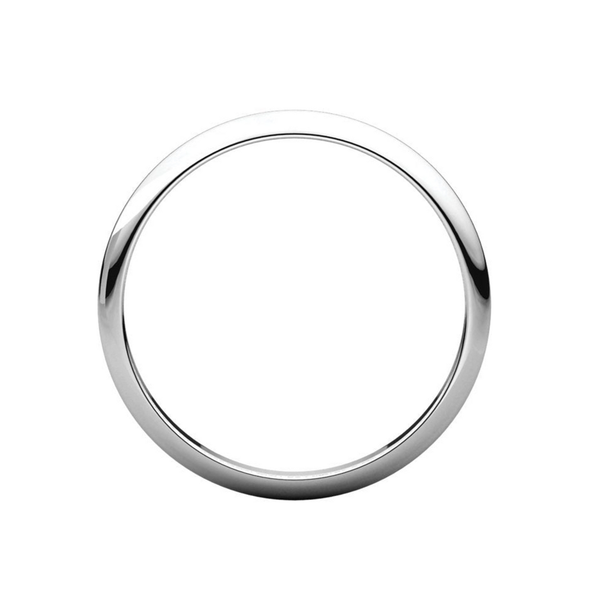 Women's Platinum 2mm Half Round Light Wedding Band 4,4.5,5,5.5,6,6.5,7,7.5,8,8.5,9
