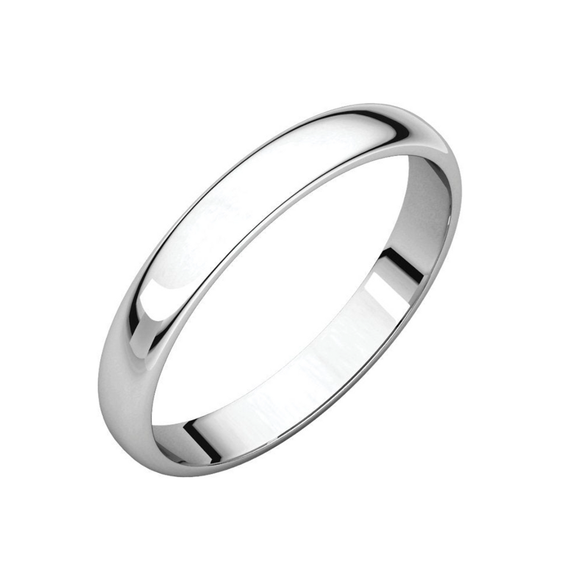 Women's Platinum 3mm Light Comfort Fit Wedding Band 4,4.5,5,5.5,6,6.5,7,7.5,8,8.5,9