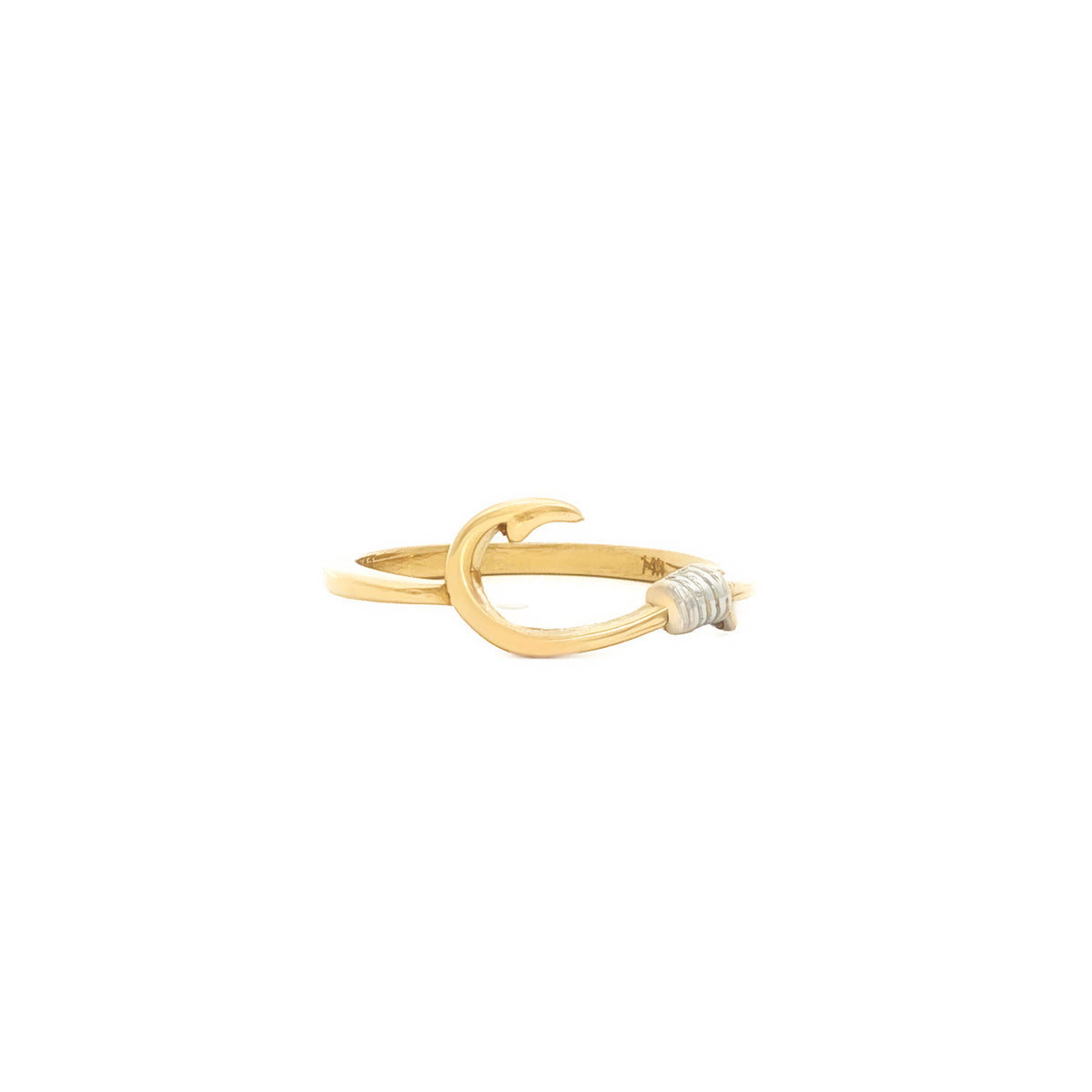 14kt Yellow & White Gold Fish Hook Ring