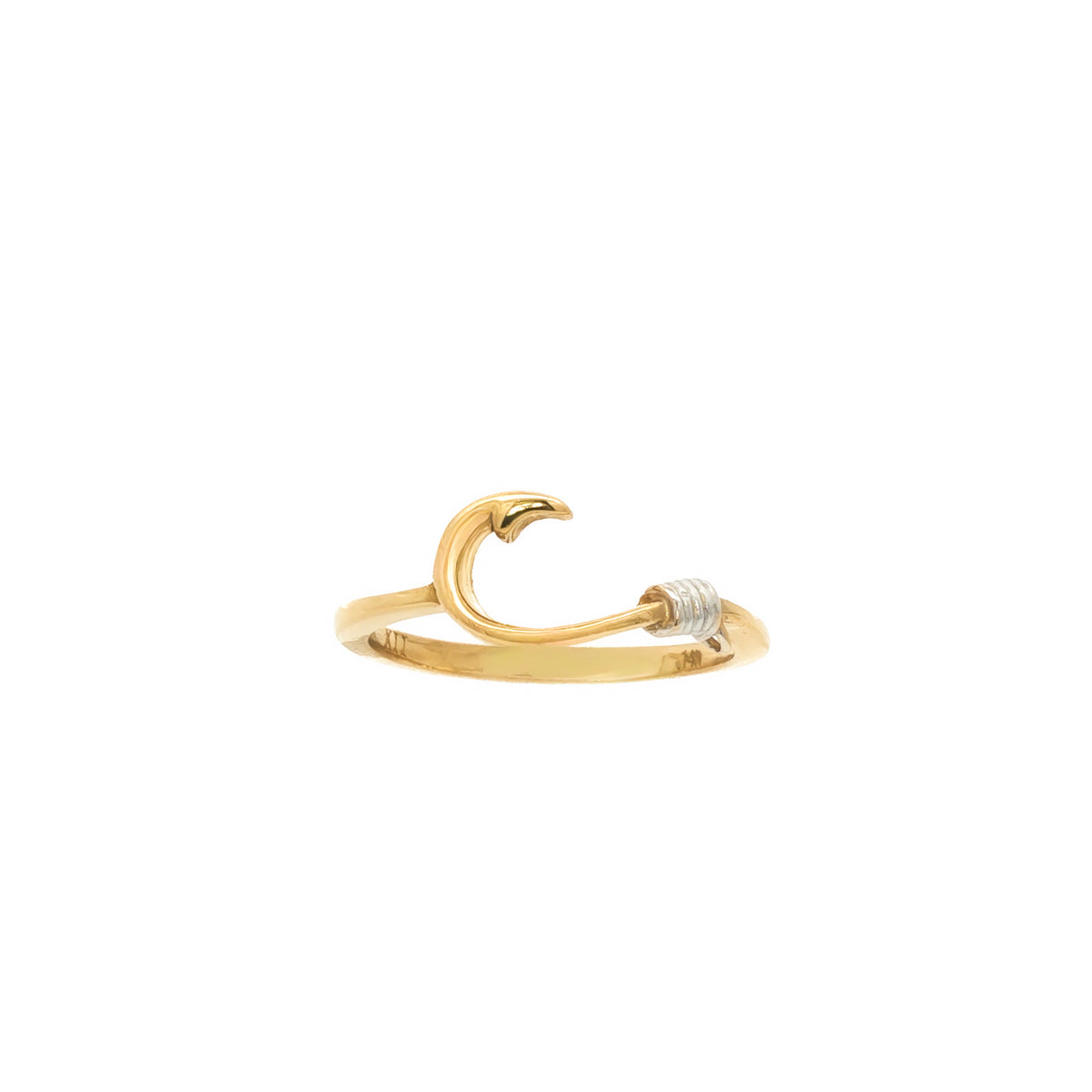 14kt Yellow & White Gold Fish Hook Ring