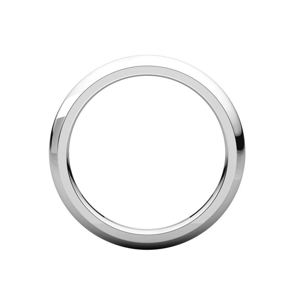 Women's Platinum 3mm Comfort Fit Half Round Wedding Band 4,4.5,5,5.5,6,6.5,7,7.5,8,8.5,9