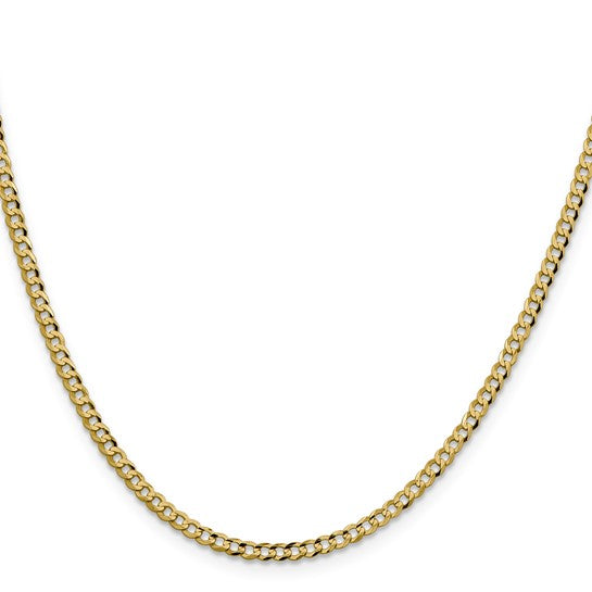 14KT YELLOW GOLD 3.1MM LIGHTWEIGHT FLAT MIAMI CUBAN CHAIN - 4 LENGTHS 16 Inch,18 Inch,20 Inch,24 Inch