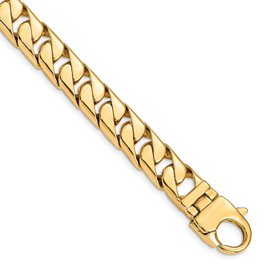 MEN'S SOLID 14KT YELLOW GOLD 10.2MM CURB CHAIN 8.25" BRACELET