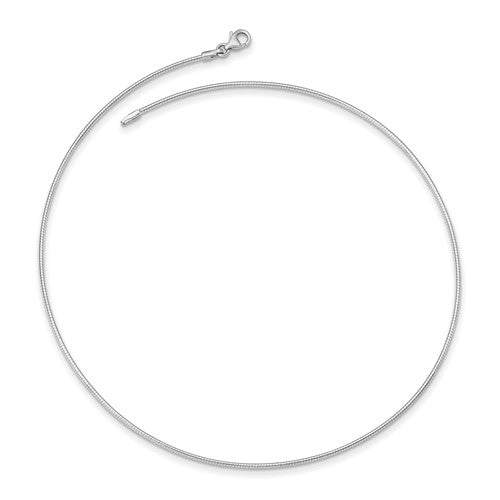 14KT GOLD 1.4MM ROUND OMEGA NECKLACE - 16 INCHES Yellow,White