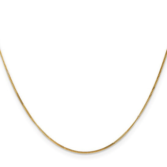 14KT GOLD 0.9MM PENDANT CURB CHAIN NECKLACE - 4 LENGTHS 16 Inch / White,16 Inch / Yellow,18 Inch / White,18 Inch / Yellow,20 Inch / White,20 Inch / Yellow,24 Inch / White,24 Inch / Yellow