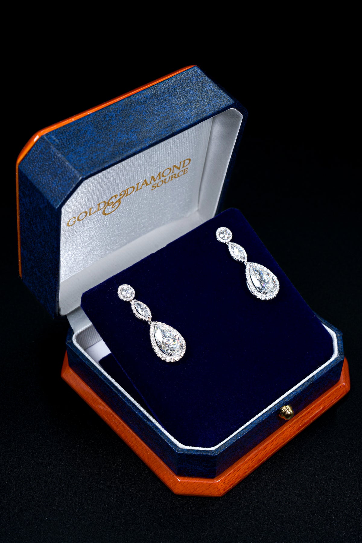 18kt White Gold 10.59 ctw GIA Certified Pear-Shaped Diamond Halo Drop Earrings