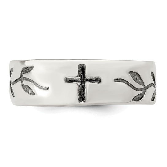 STERLING SILVER ANITIQUE CROSS RING 4,4.5,5,5.5,6,6.5,7,7.5,8,8.5,9
