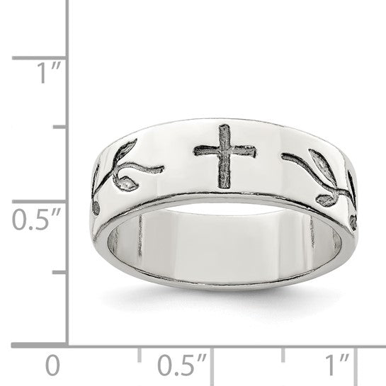 STERLING SILVER ANITIQUE CROSS RING 4,4.5,5,5.5,6,6.5,7,7.5,8,8.5,9