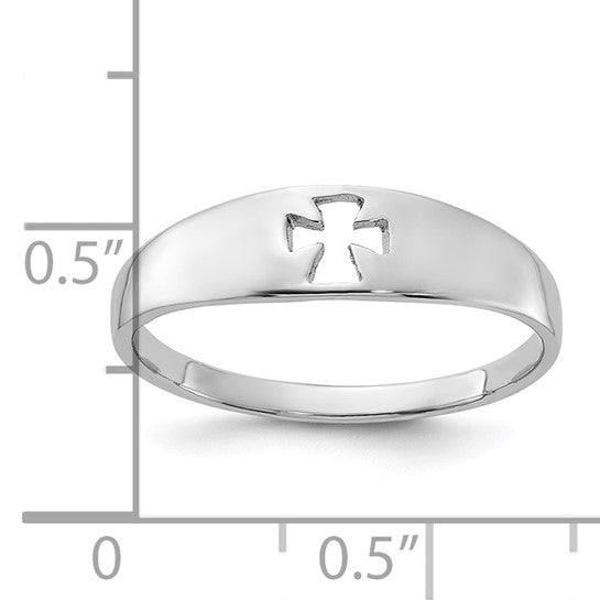 STERLING SILVER POLISHED CUT OUT CROSS RING 4,4.5,5,5.5,6,6.5,7,7.5,8,8.5,9